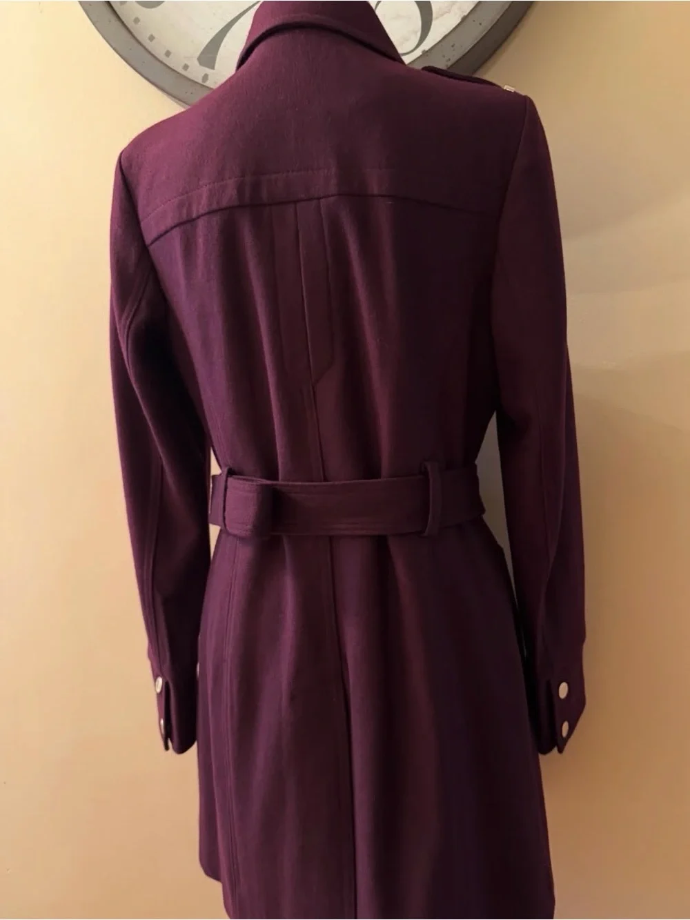 Michael Kors Plum Belted Trench Coat